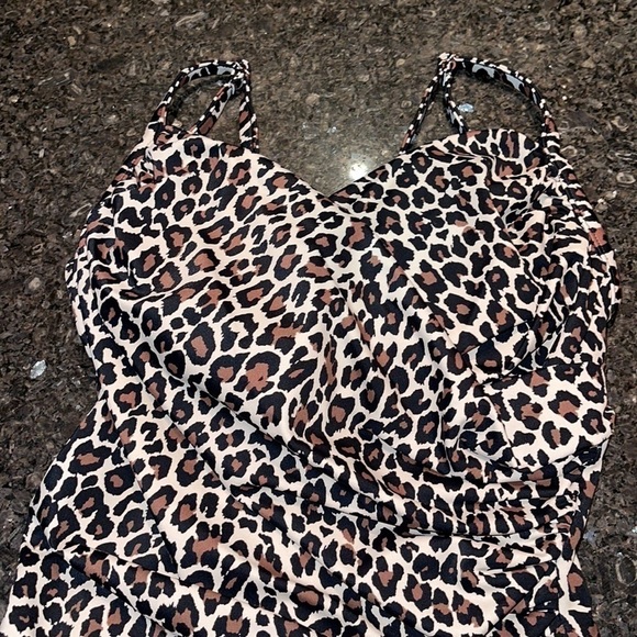 Aqua Green Animal Print One Piece Swimsuit - Picture 3 of 6